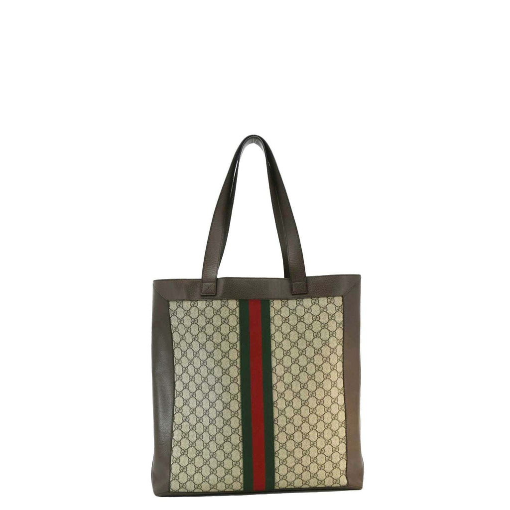 GUCCI Ophidia Soft Large Gucci Supreme Web Canvas Tote Bag Beige 519335