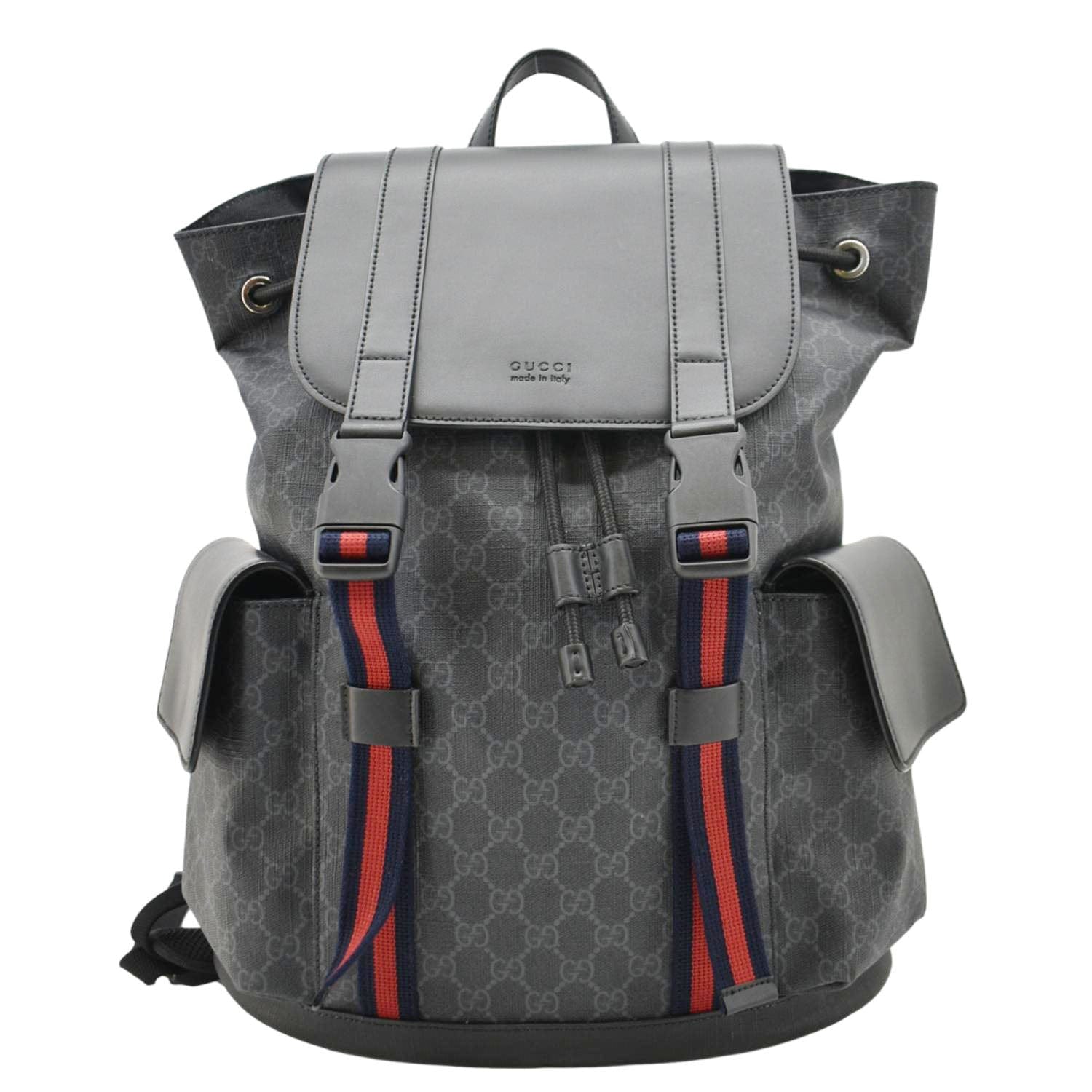 GUCCI Gucci Supreme Canvas Backpack Black 495563