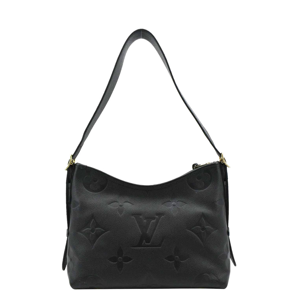 LOUIS VUITTON Carryall PM Monogram Empreinte Leather Shoulder Bag Black