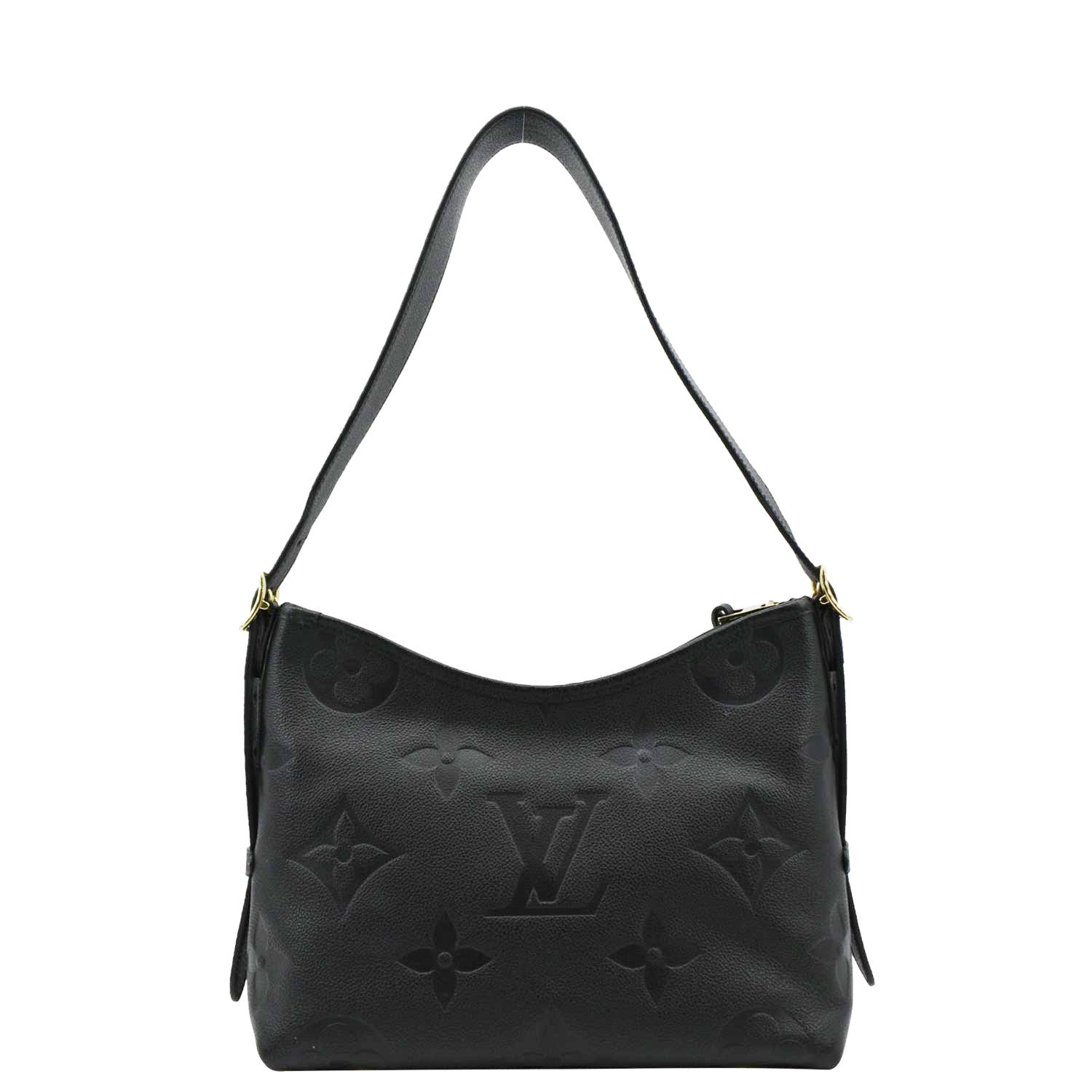 LOUIS VUITTON Carryall PM Monogram Empreinte Leather Shoulder Bag Black
