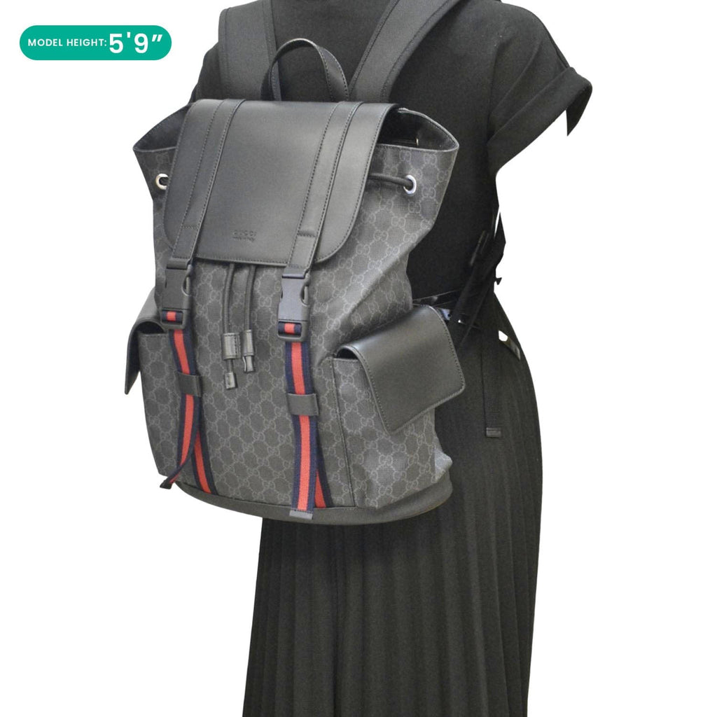 GUCCI Gucci Supreme Canvas Backpack Black 495563