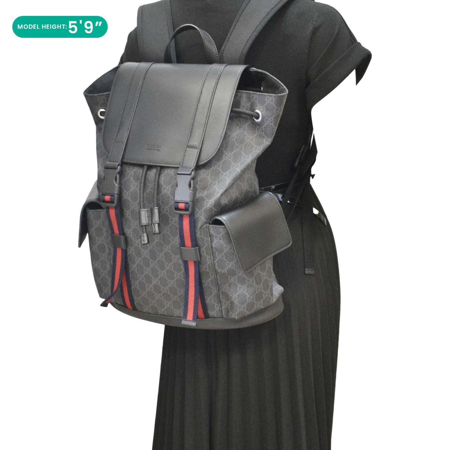 GUCCI Gucci Supreme Canvas Backpack Black 495563