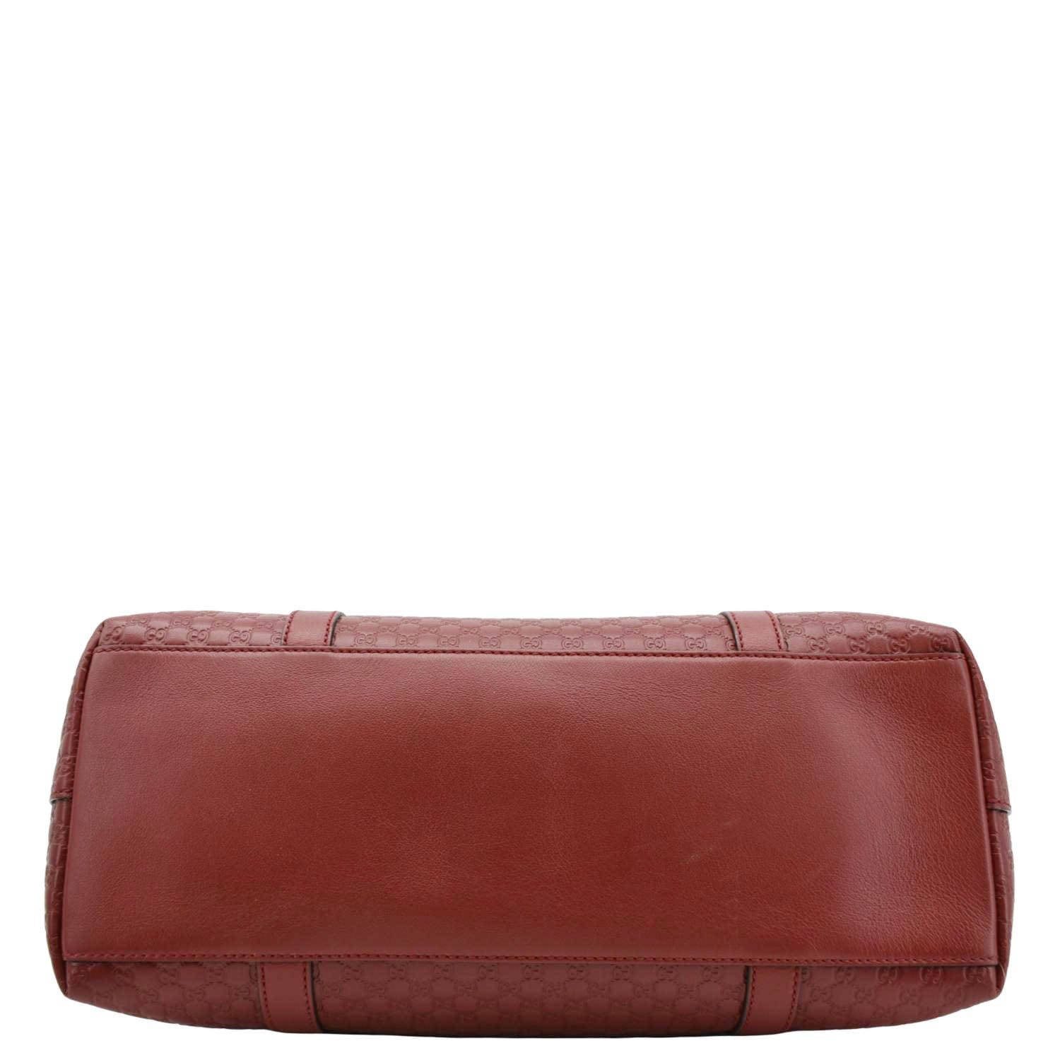 GUCCI Microguccissima Leather Tote Bag Red 449655