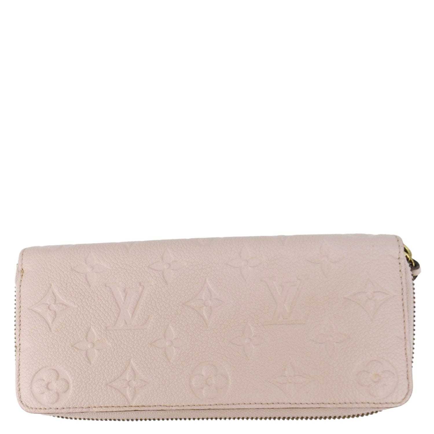 LOUIS VUITTON Monogram Empreinte Leather Zippy Wallet Rose Pink