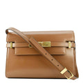 YVES SAINT LAURENT Manhattan Leather Shoulder Bag Brown