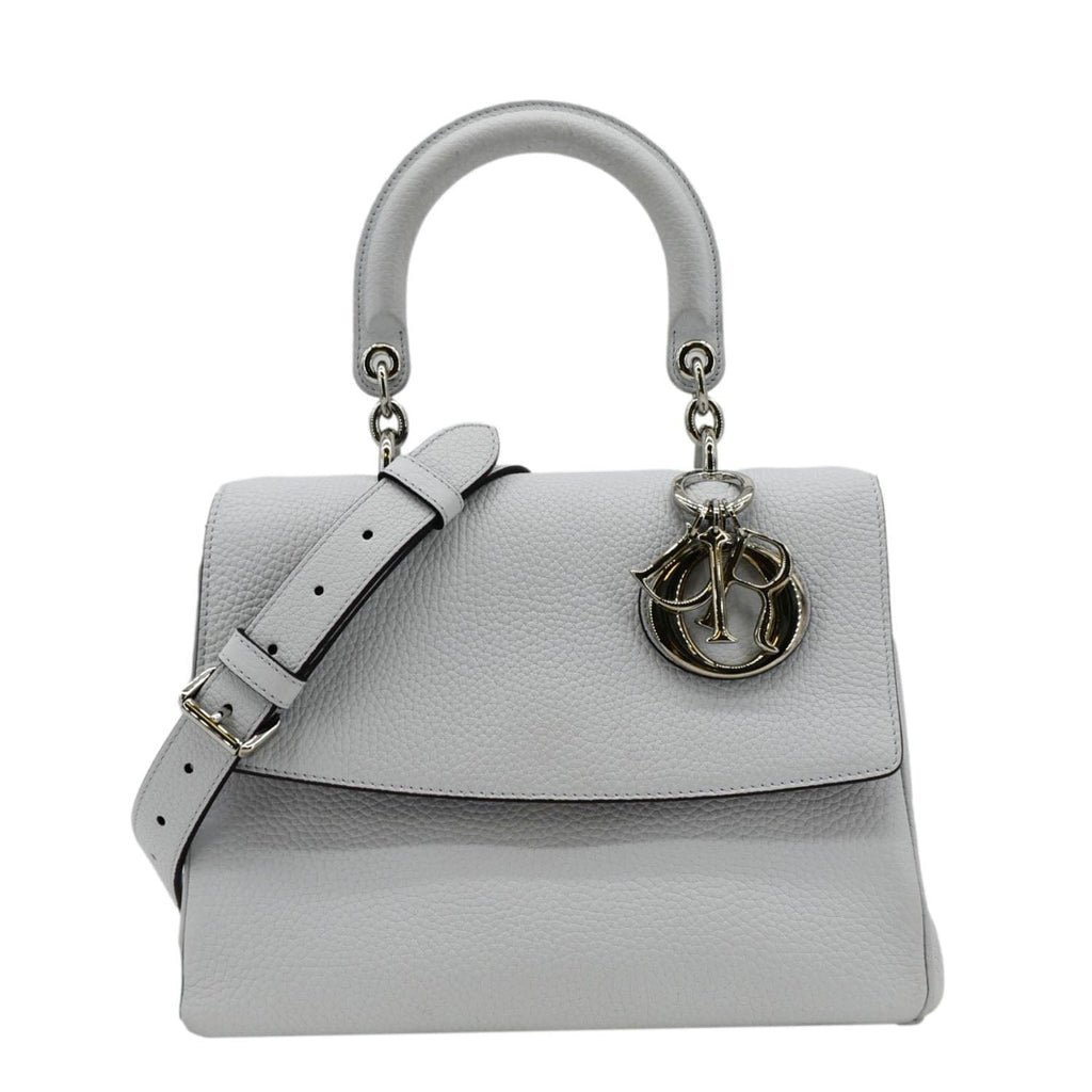 CHRISTIAN DIOR Be Dior Small Leather Flap Shoulder Bag Grey