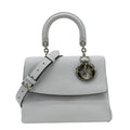 CHRISTIAN DIOR Be Dior Small Leather Flap Shoulder Bag Grey