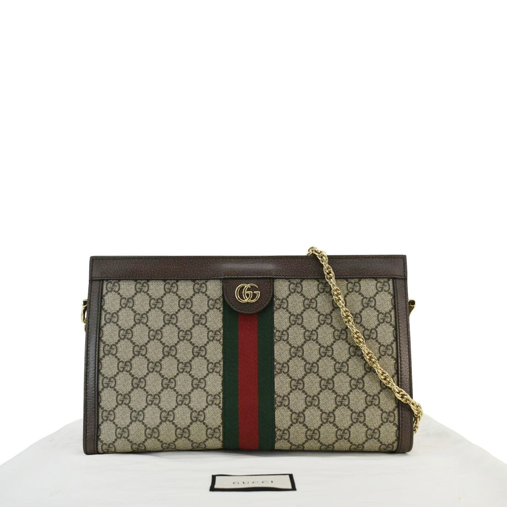 GUCCI Ophidia Medium Gucci Supreme Canvas Shoulder Bag Beige  503876