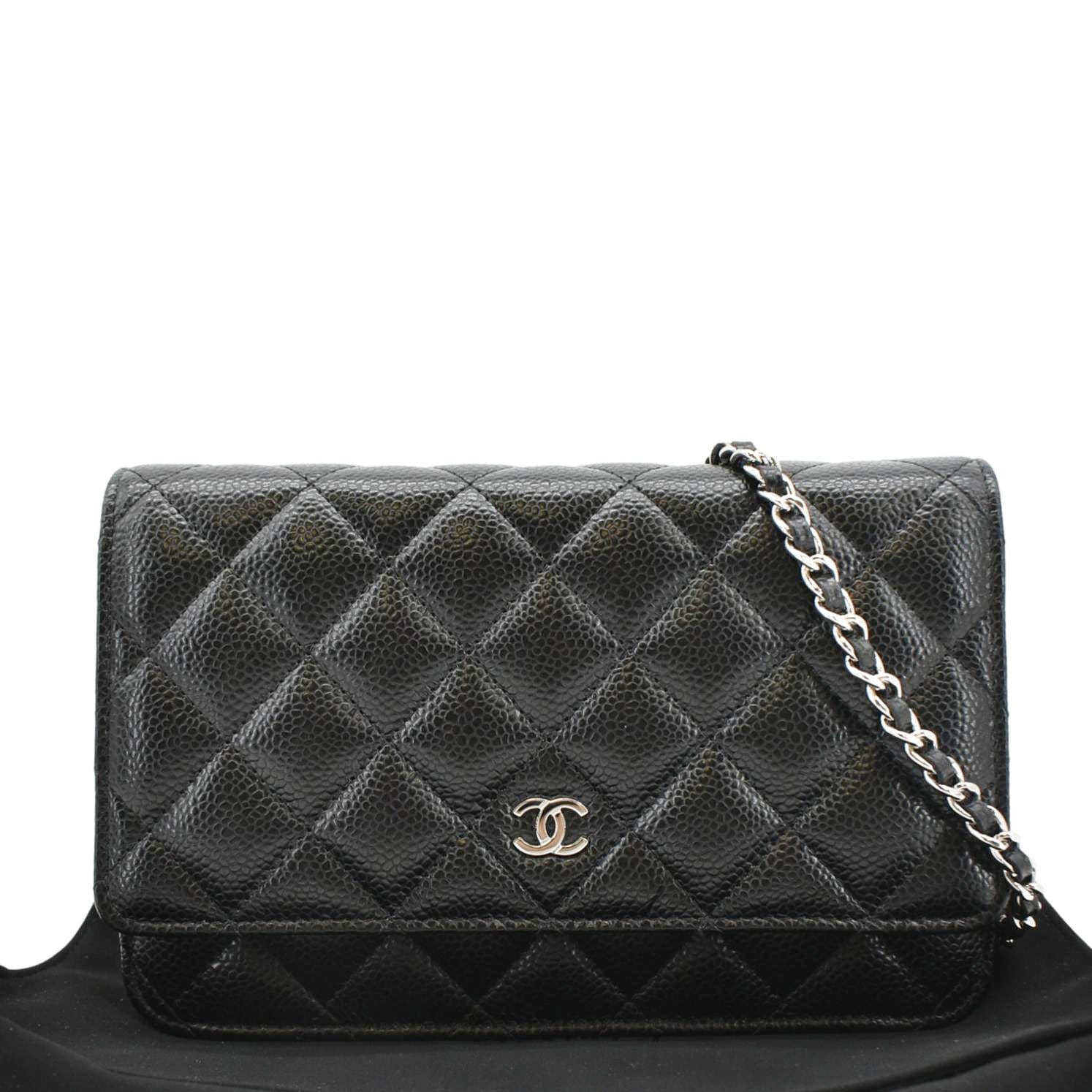 Chanel WOC Quilted Leather Caviar Crossbody Bag Black