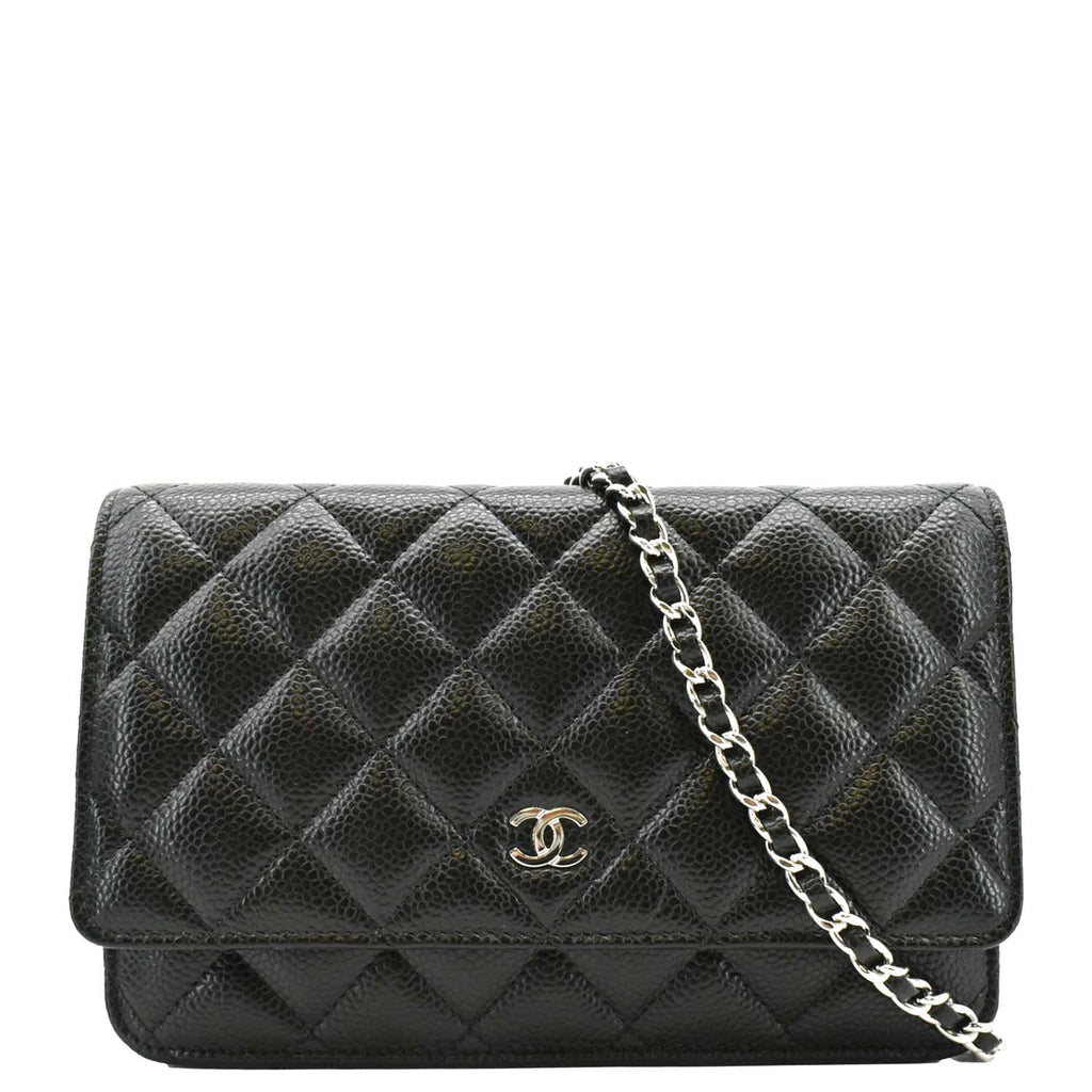Chanel WOC Quilted Leather Caviar Crossbody Bag Black