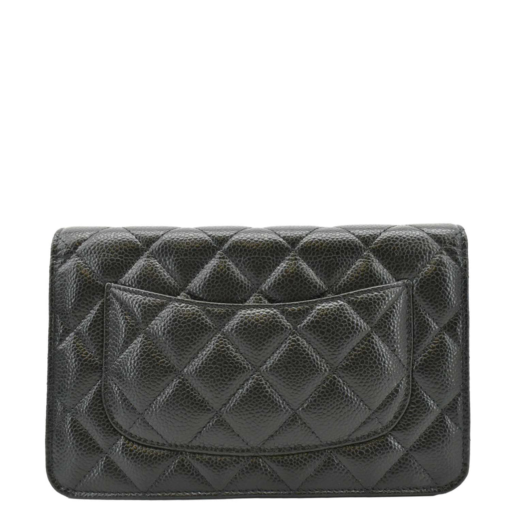 Chanel WOC Quilted Leather Caviar Crossbody Bag Black