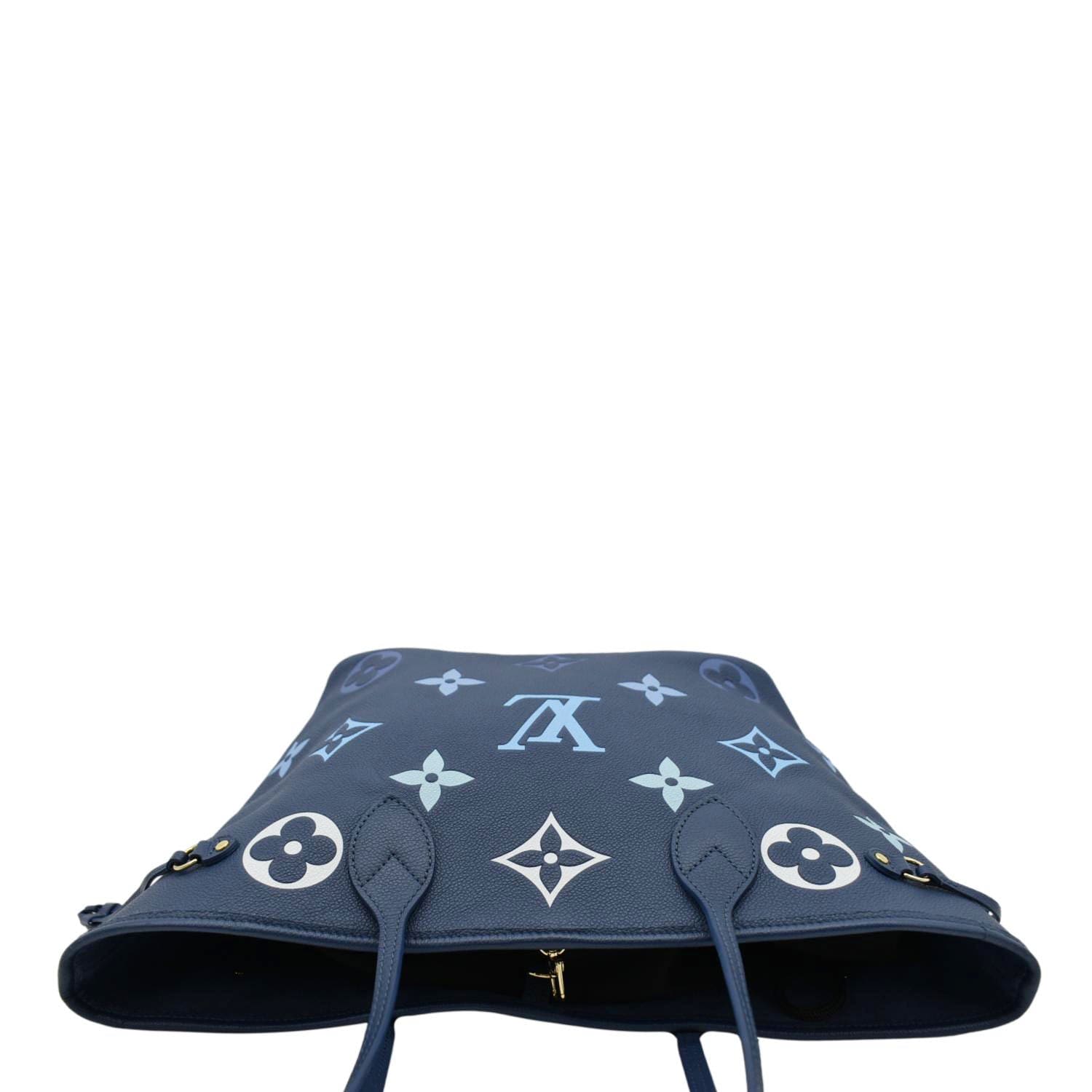 LOUIS VUITTON Neverfull MM Monogram Empreinte Tote Bag Gradient Blue