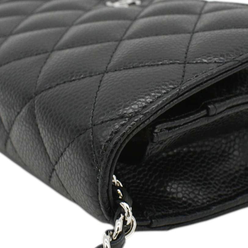 Chanel WOC Quilted Leather Caviar Crossbody Bag Black