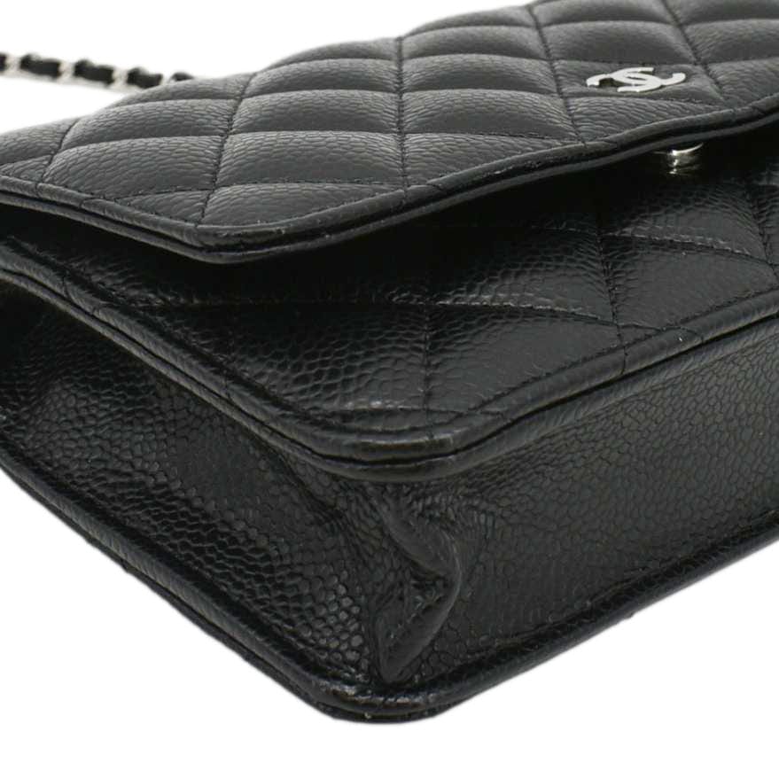 Chanel WOC Quilted Leather Caviar Crossbody Bag Black