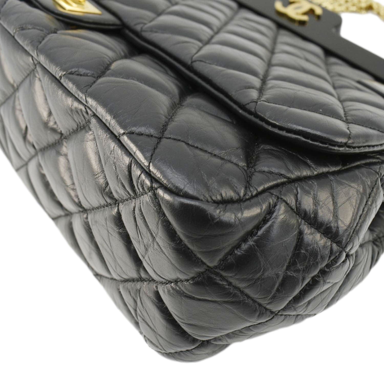 Chanel 2.55 Reissue Hanger Flap Quilted Leather Crossbody Bag Black