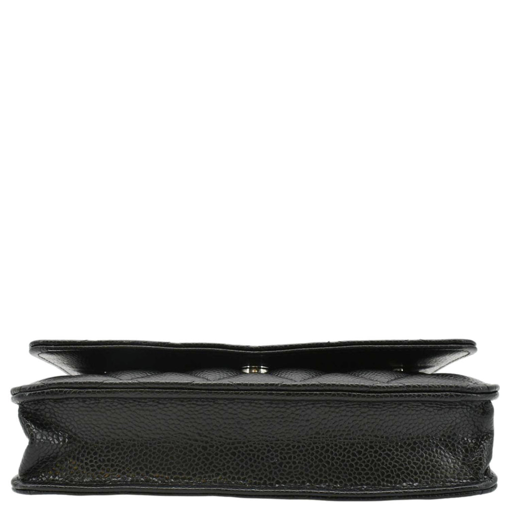 Chanel WOC Quilted Leather Caviar Crossbody Bag Black