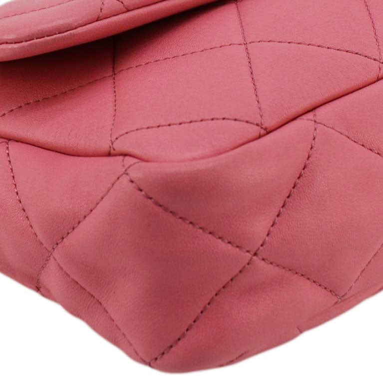Chanel CC Funky Town Flap Large Lambskin Quilted Leather Shoulder Bag Pink