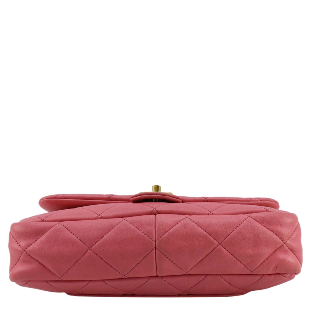 Chanel CC Funky Town Flap Large Lambskin Quilted Leather Shoulder Bag Pink