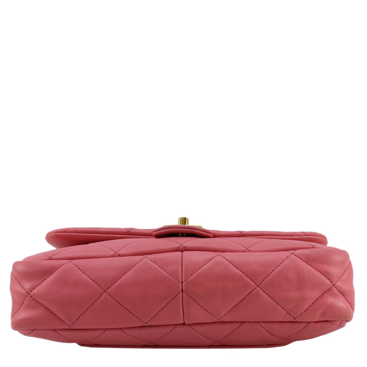 Chanel CC Funky Town Flap Large Lambskin Quilted Leather Shoulder Bag Pink