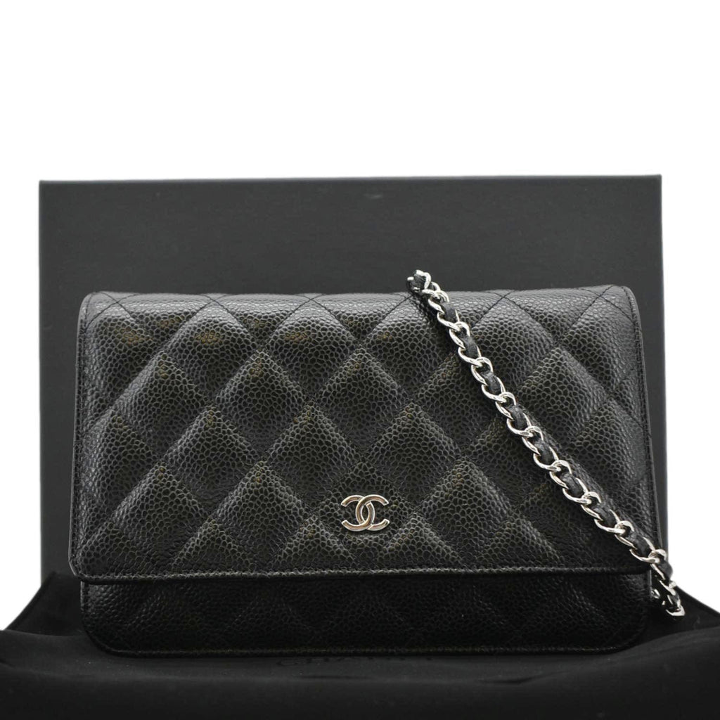 Chanel WOC Quilted Caviar Leather Crossbody Bag Black