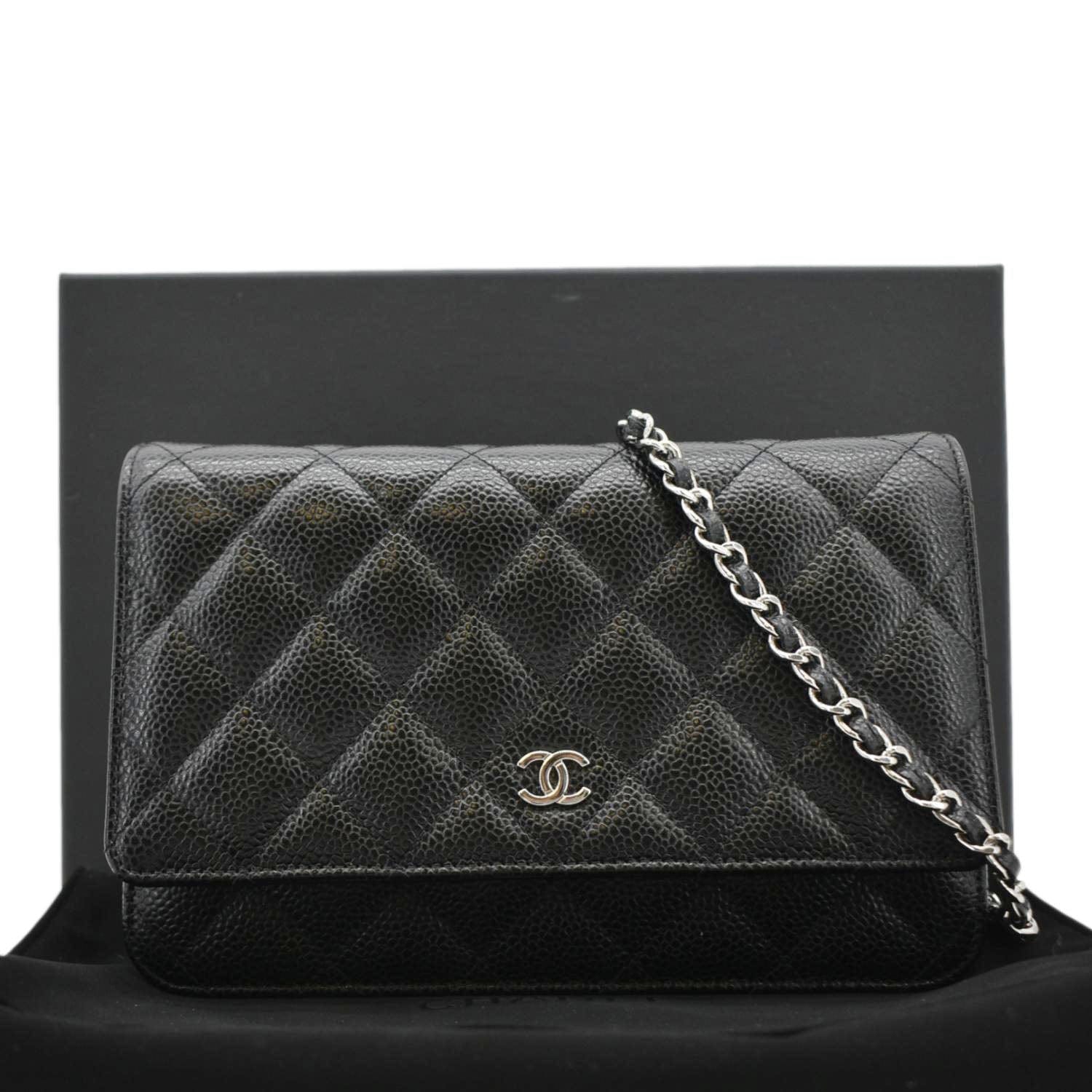 Chanel WOC Quilted Caviar Leather Crossbody Bag Black
