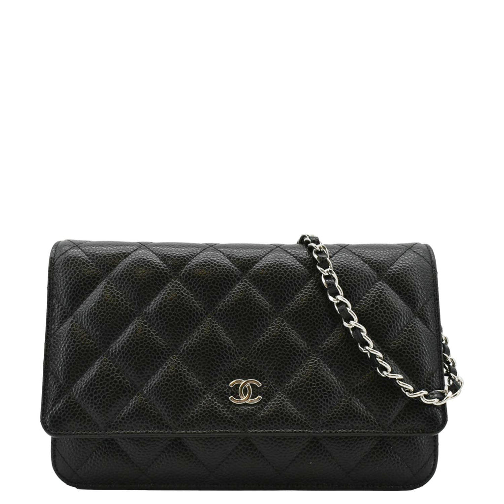 Chanel WOC Quilted Caviar Leather Crossbody Bag Black