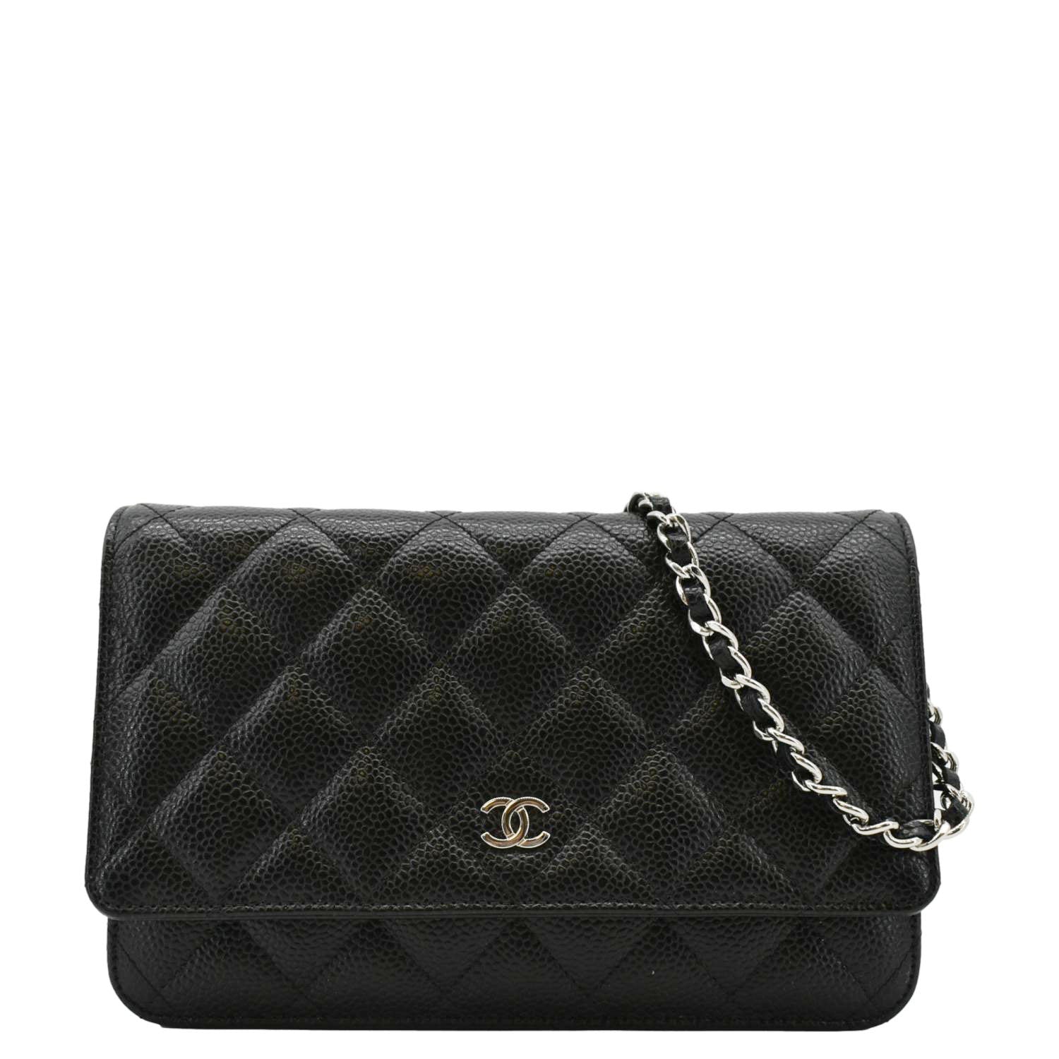 Chanel WOC Quilted Caviar Leather Crossbody Bag Black
