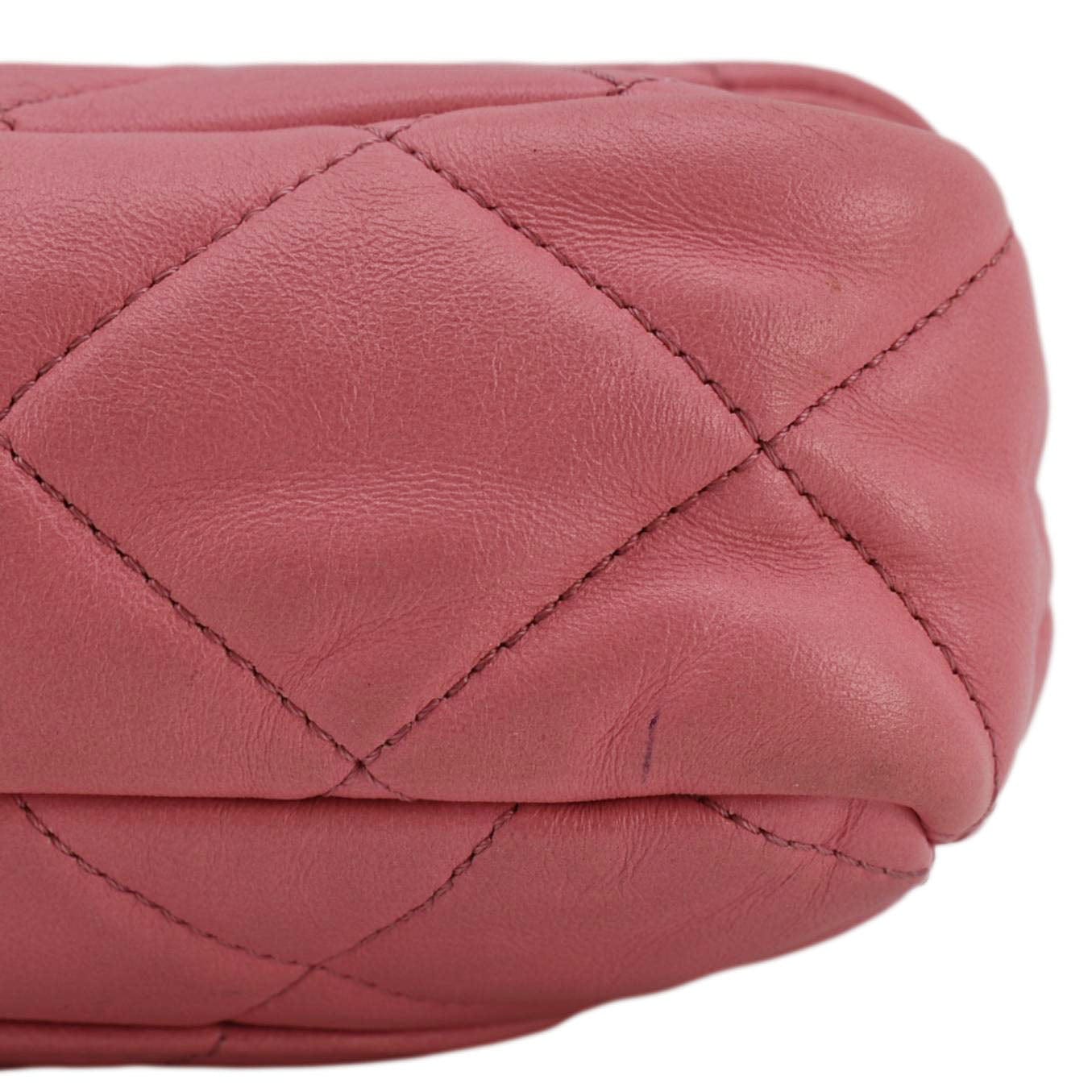 Chanel CC Funky Town Flap Large Lambskin Quilted Leather Shoulder Bag Pink