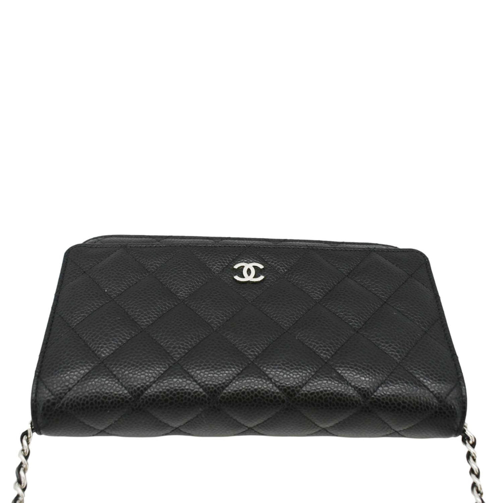 Chanel WOC Quilted Caviar Leather Crossbody Bag Black