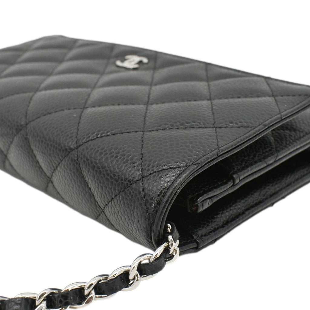 Chanel WOC Quilted Caviar Leather Crossbody Bag Black