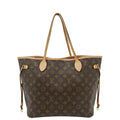 LOUIS VUITTON Neverfull MM Monogram Canvas Shoulder Bag Brown