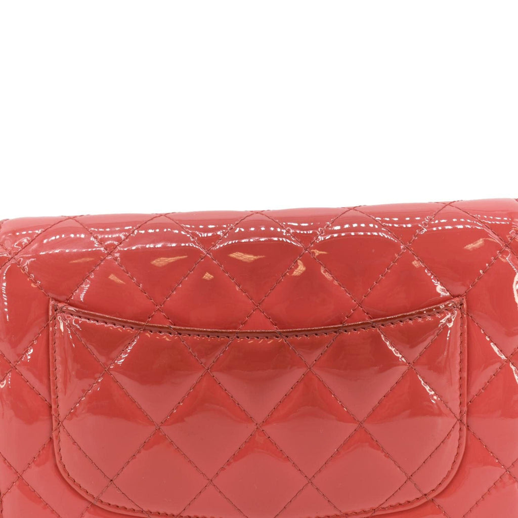 Chanel WOC Quilted Patent Leather Crossbody Bag Red