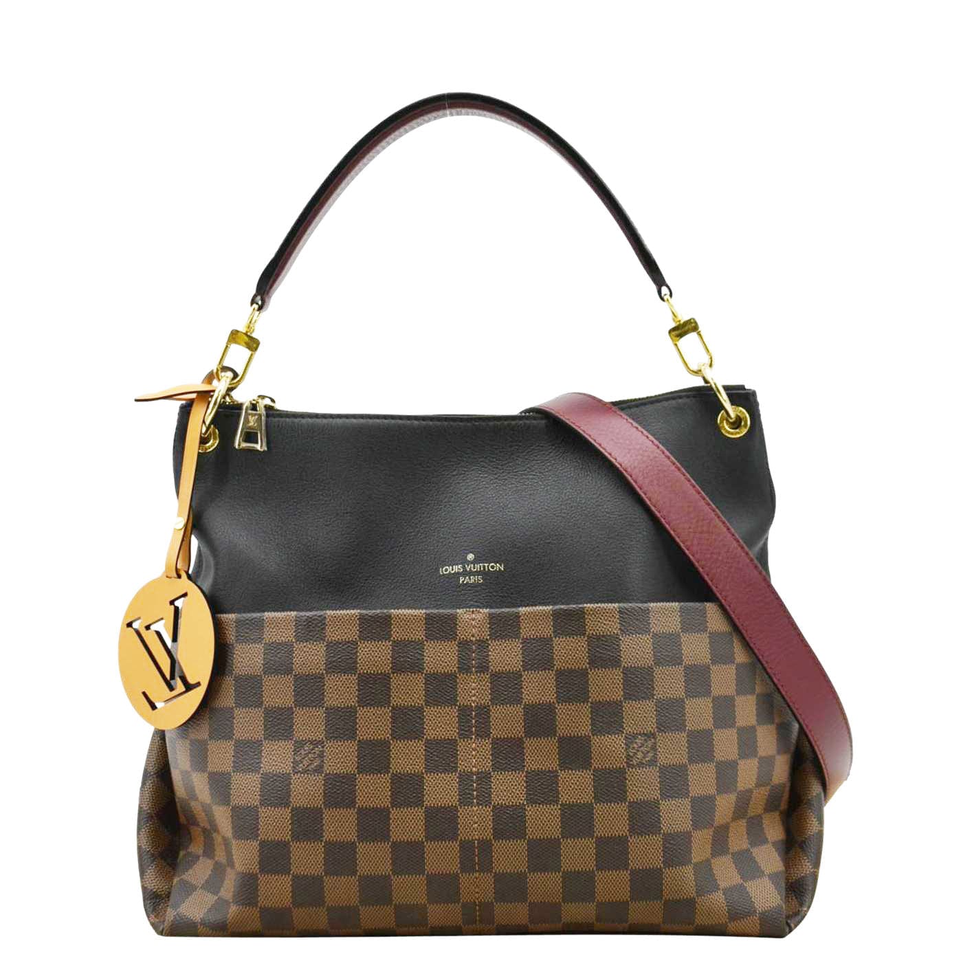 LOUIS VUITTON Maida Damier Ebene Hobo Shoulder Bag Noir