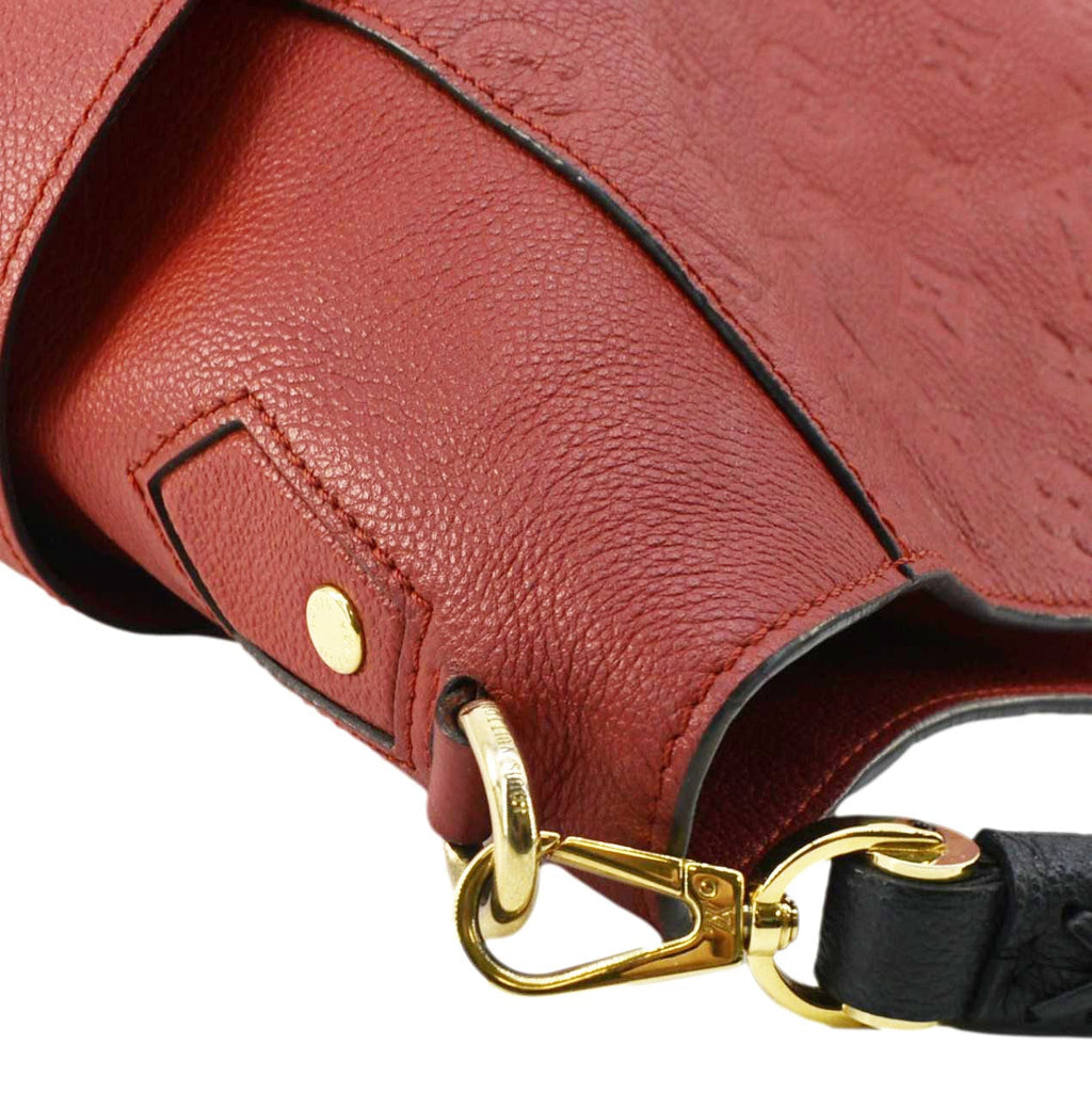 LOUIS VUITTON Bagatelle Monogram Empreinte Leather Shoulder Bag Red