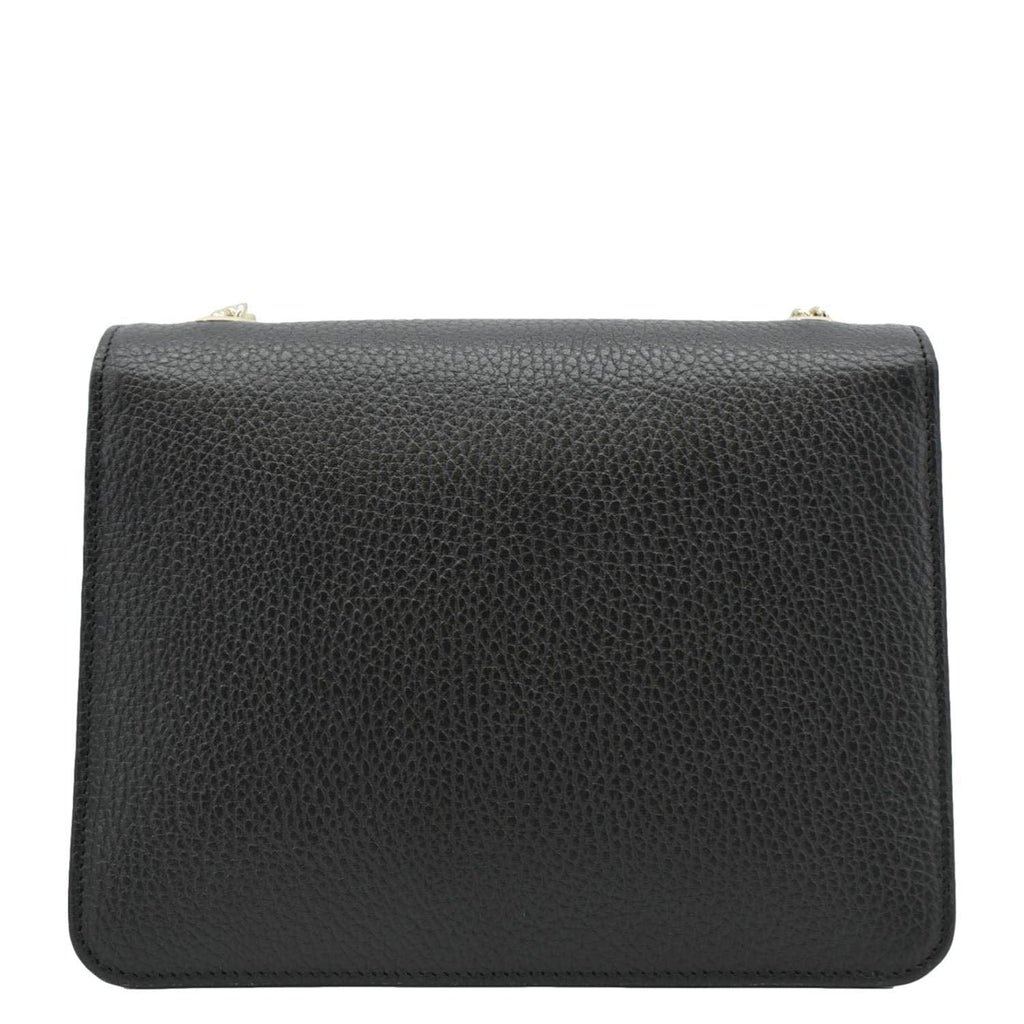 GUCCI Interlocking Gucci Leather Crossbody Bag Black 510304