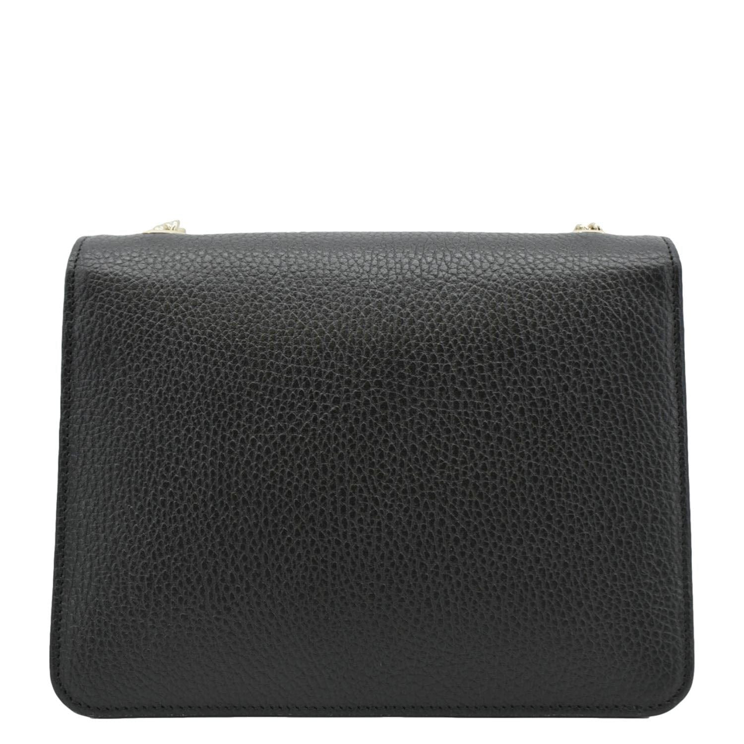 GUCCI Interlocking Gucci Leather Crossbody Bag Black 510304