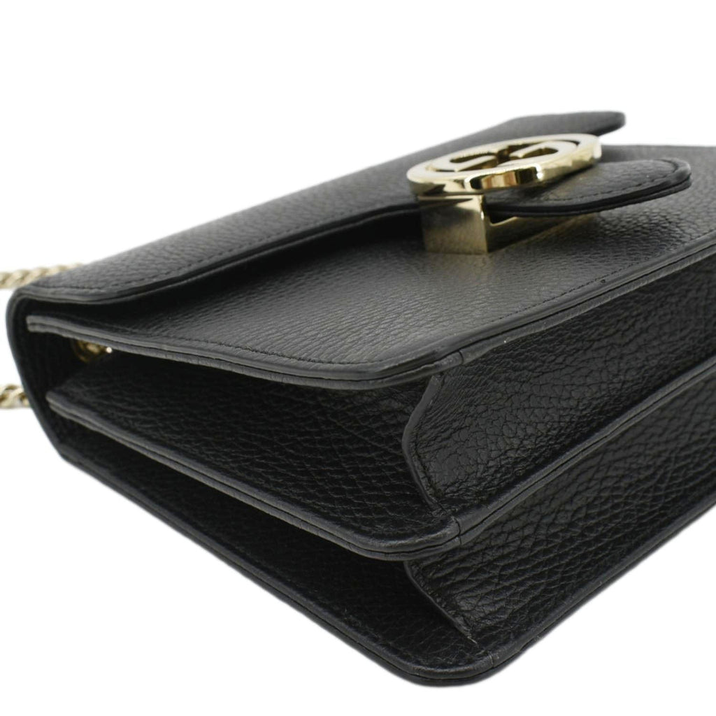 GUCCI Interlocking Gucci Leather Crossbody Bag Black 510304