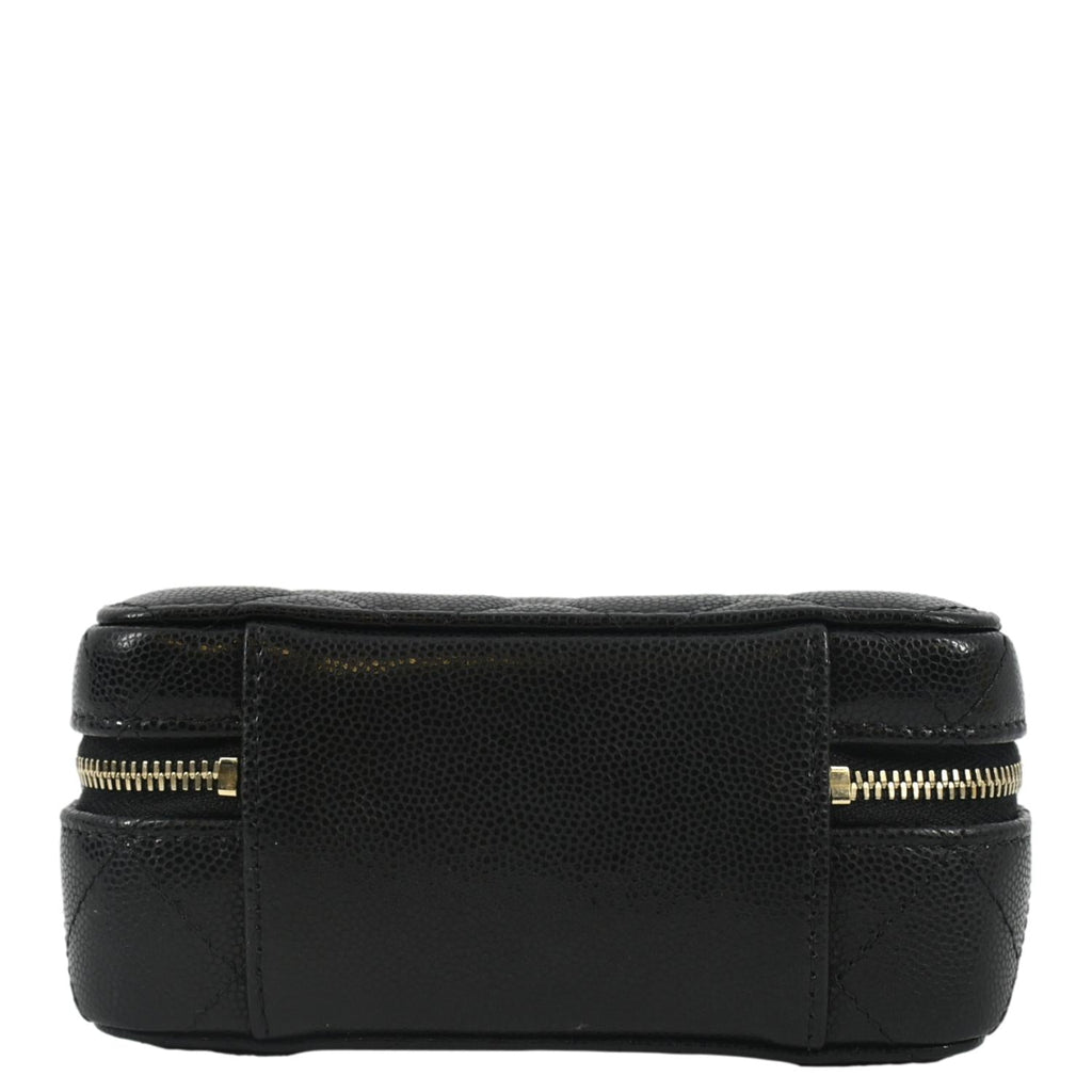 Chanel Twist Your Buttons Quilted Caviar Leather Crossbody Clutch Bag Black