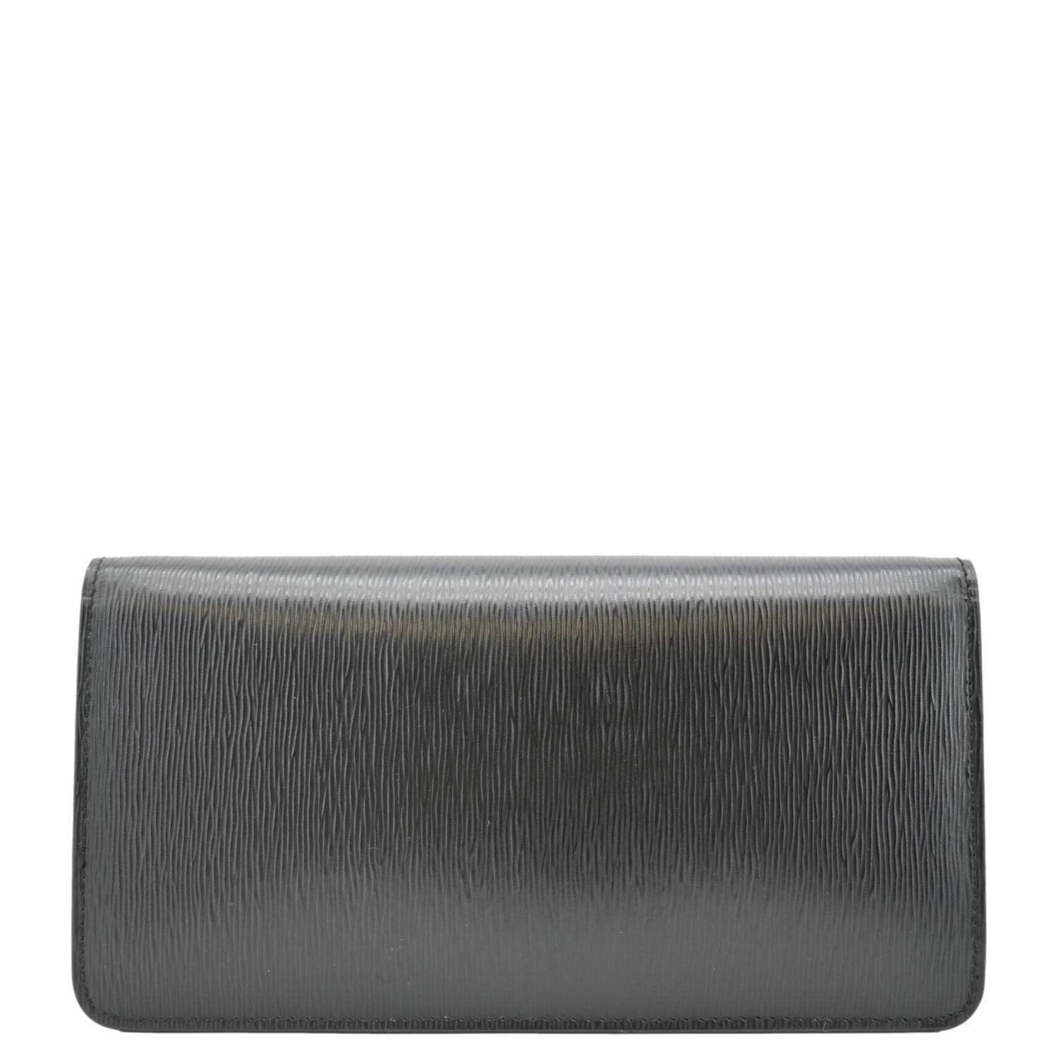 PRADA Wallet on Chain Leather Clutch Crossbody Bag Black