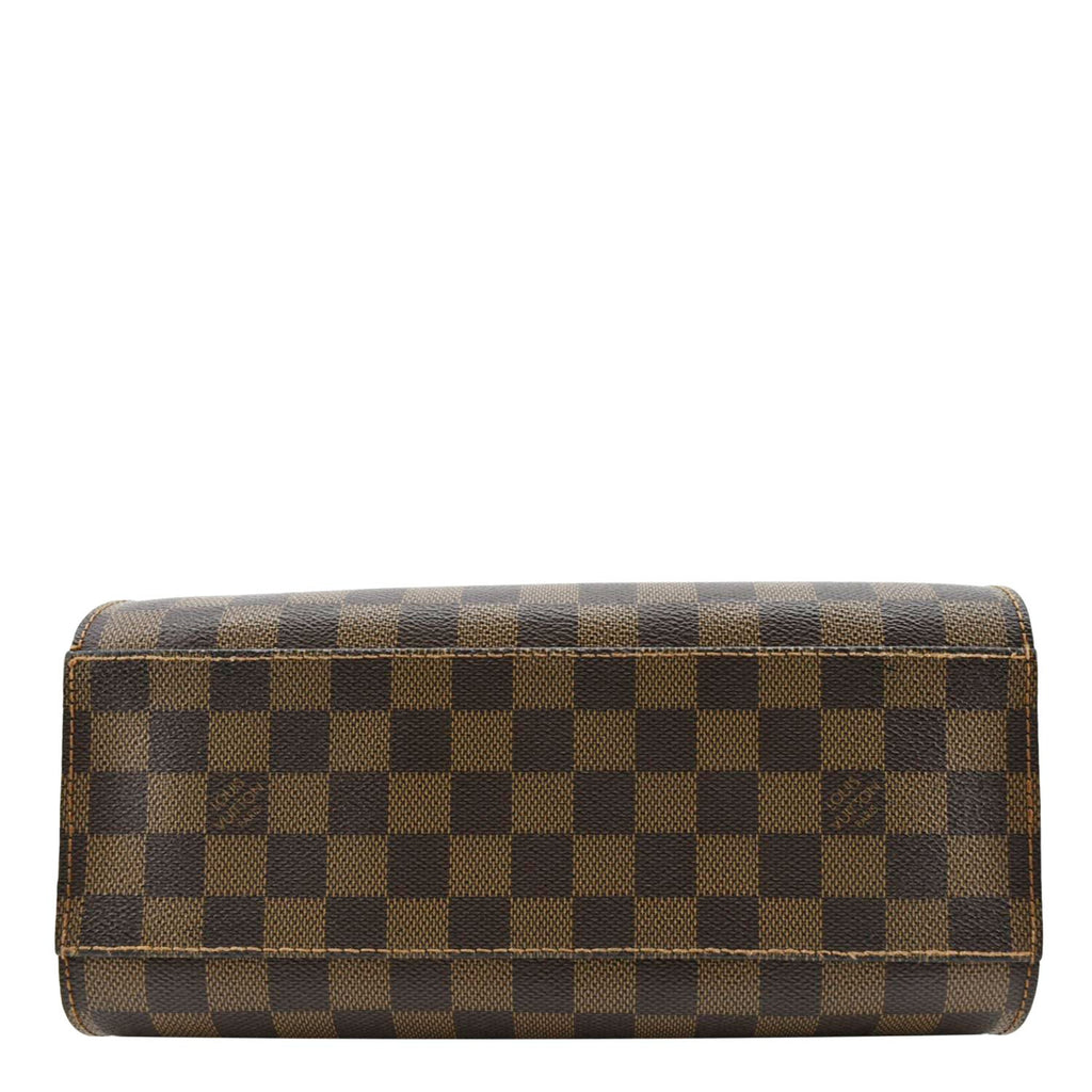 LOUIS VUITTON Triana Damier Ebene Satchel Bag Brown