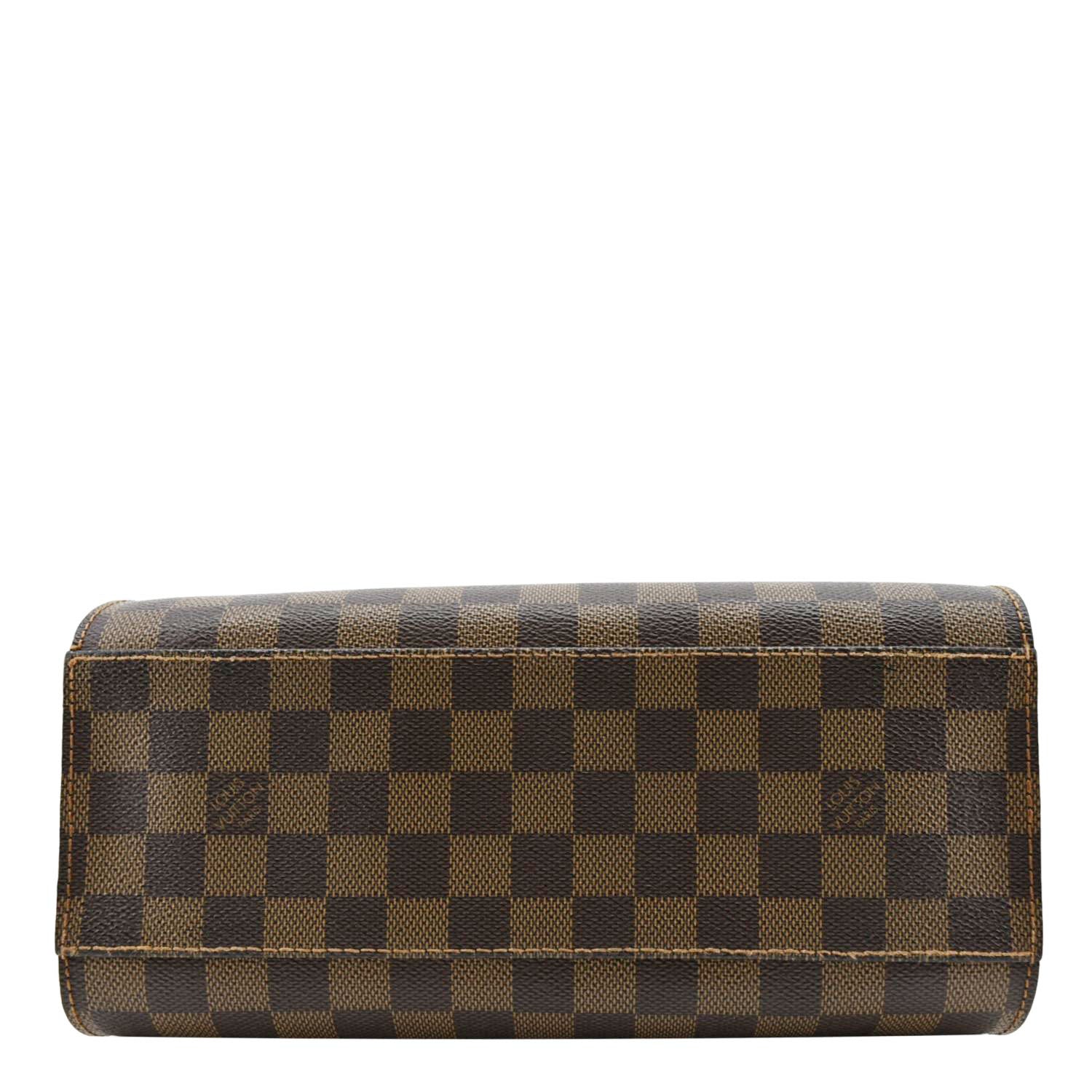 LOUIS VUITTON Triana Damier Ebene Satchel Bag Brown