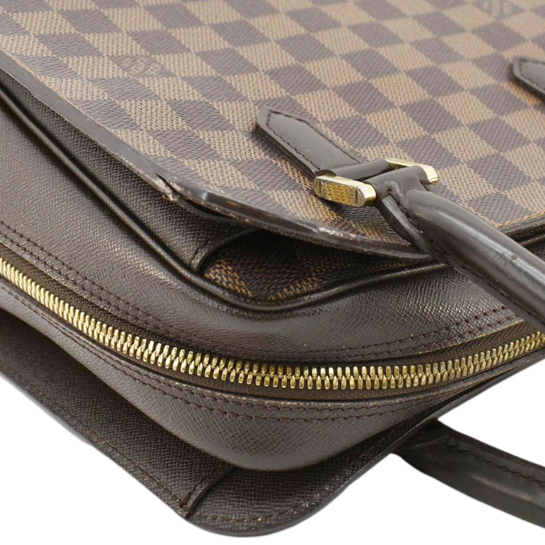 LOUIS VUITTON Triana Damier Ebene Satchel Bag Brown
