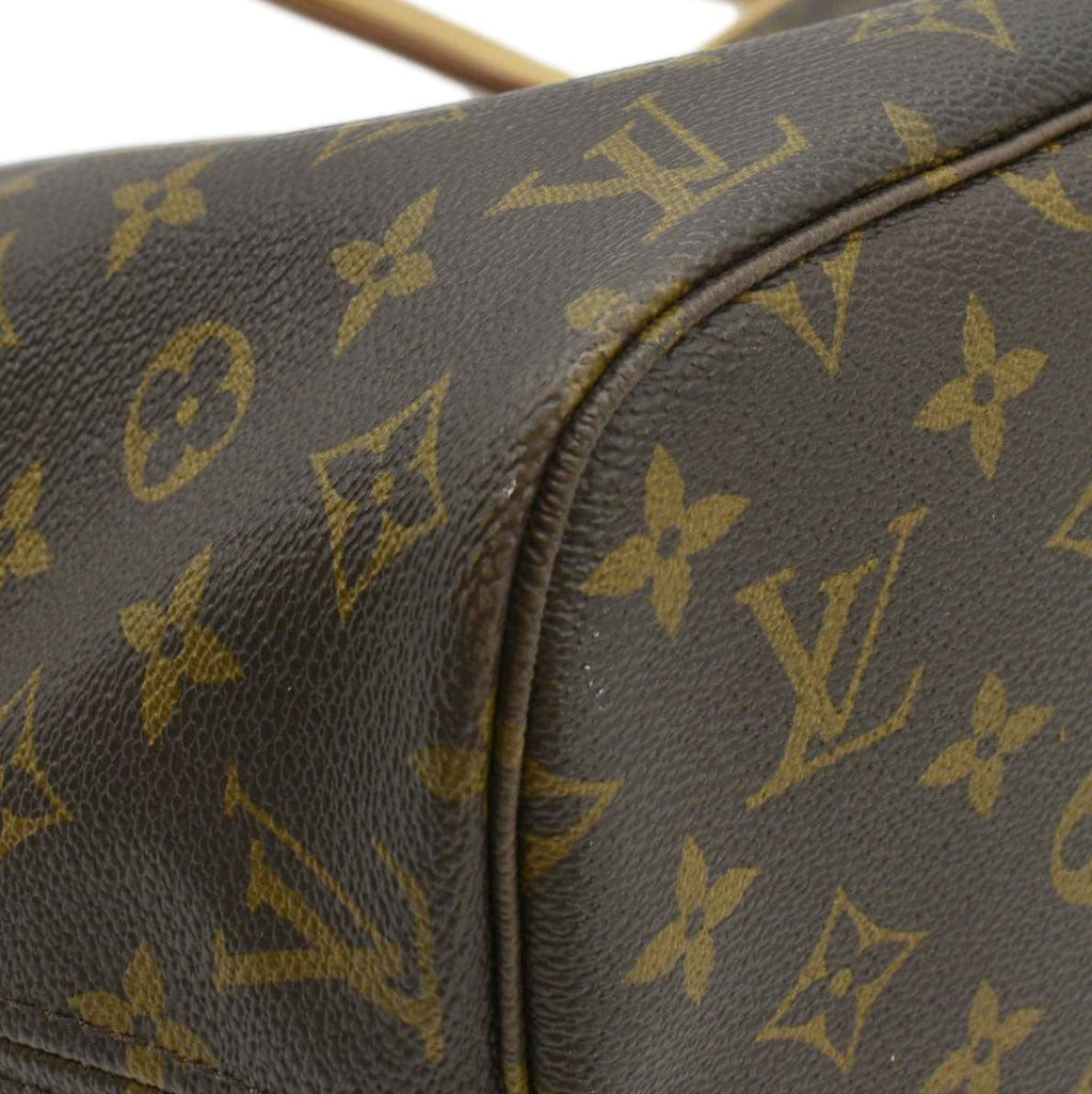LOUIS VUITTON Neverfull MM Monogram Canvas Shoulder Bag Brown