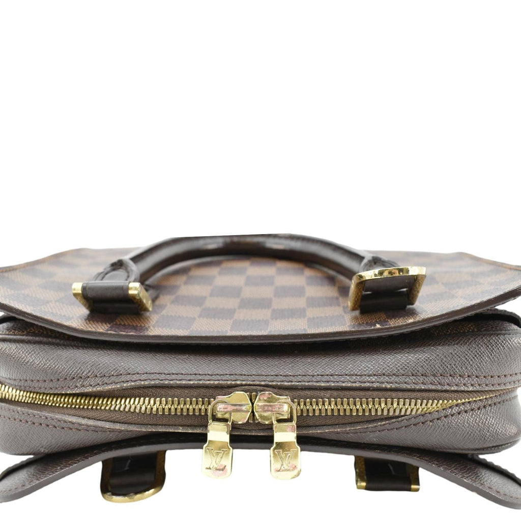 LOUIS VUITTON Triana Damier Ebene Satchel Bag Brown