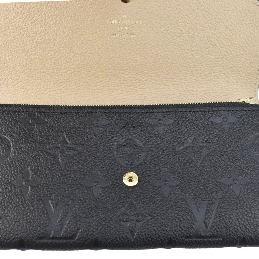 LOUIS VUITTON Emilie Monogram Empreinte Leather Wallet Black