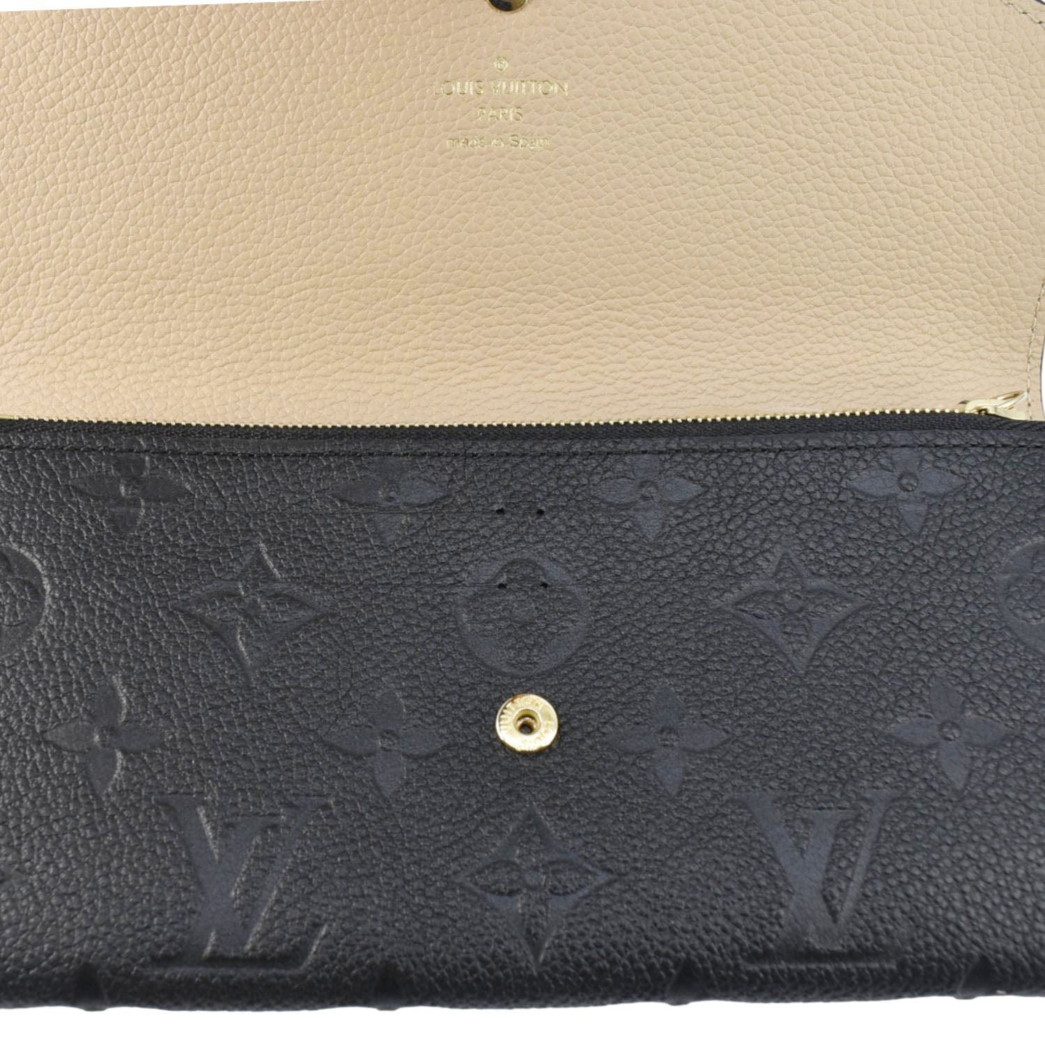 LOUIS VUITTON Emilie Monogram Empreinte Leather Wallet Black