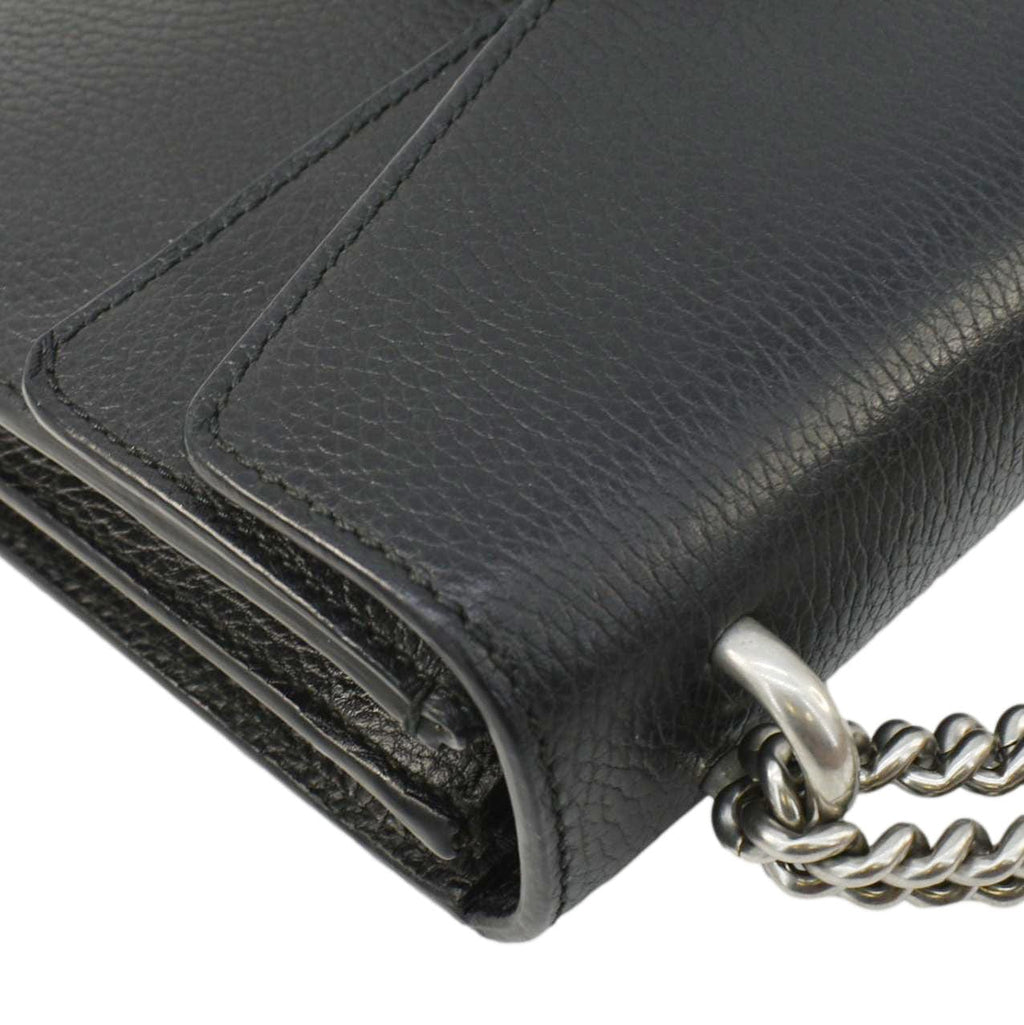 GUCCI Dionysus Small Leather Shoulder Bag Black 400249