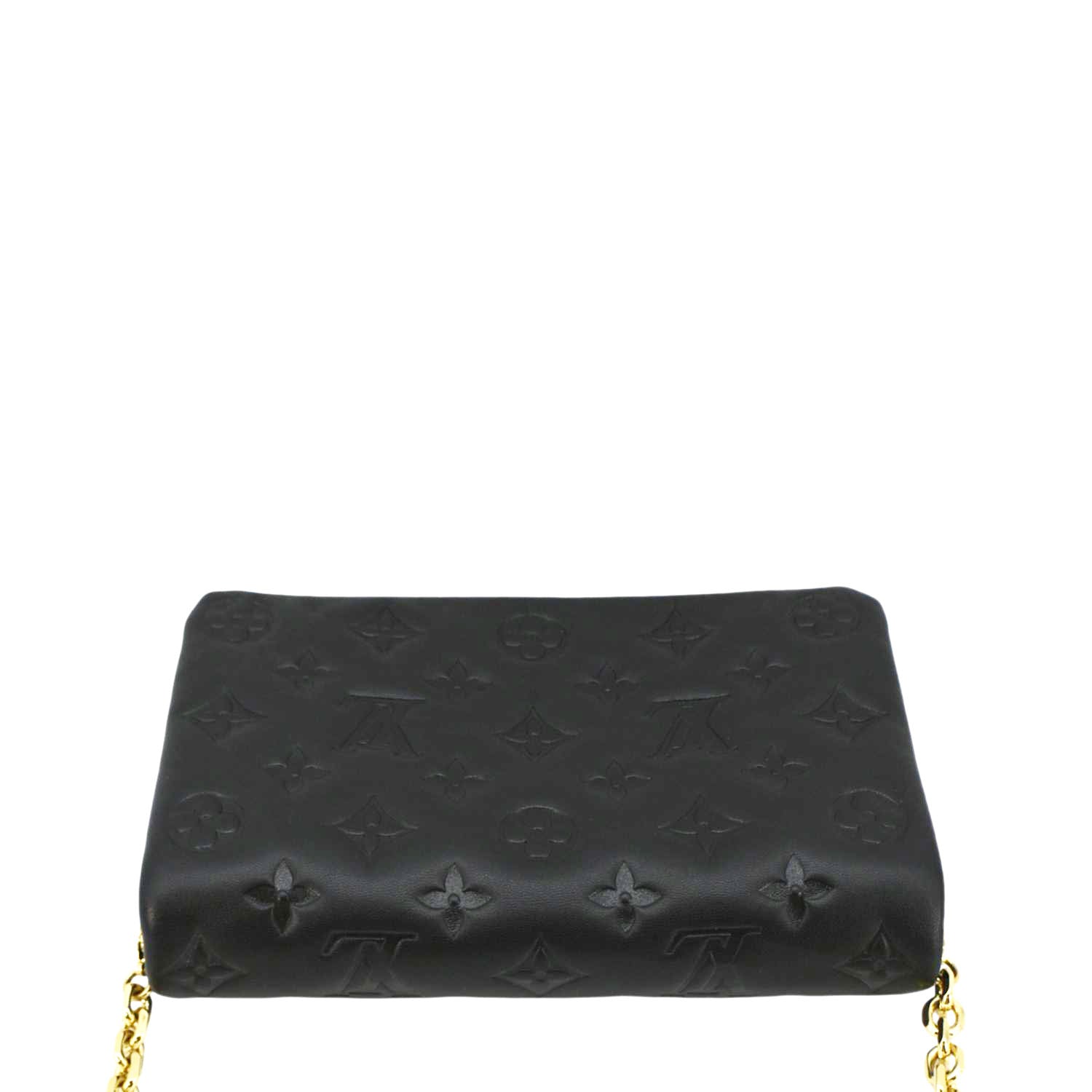 LOUIS VUITTON Coussin Monogram Embossed Pochette Crossbody Bag Black
