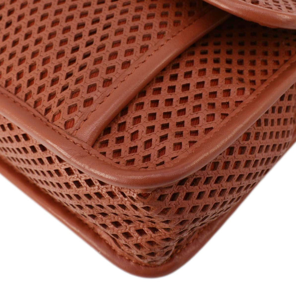 Chanel Up in the Air Classic Flap Perforated Calfskin Shoulder Bag Orange