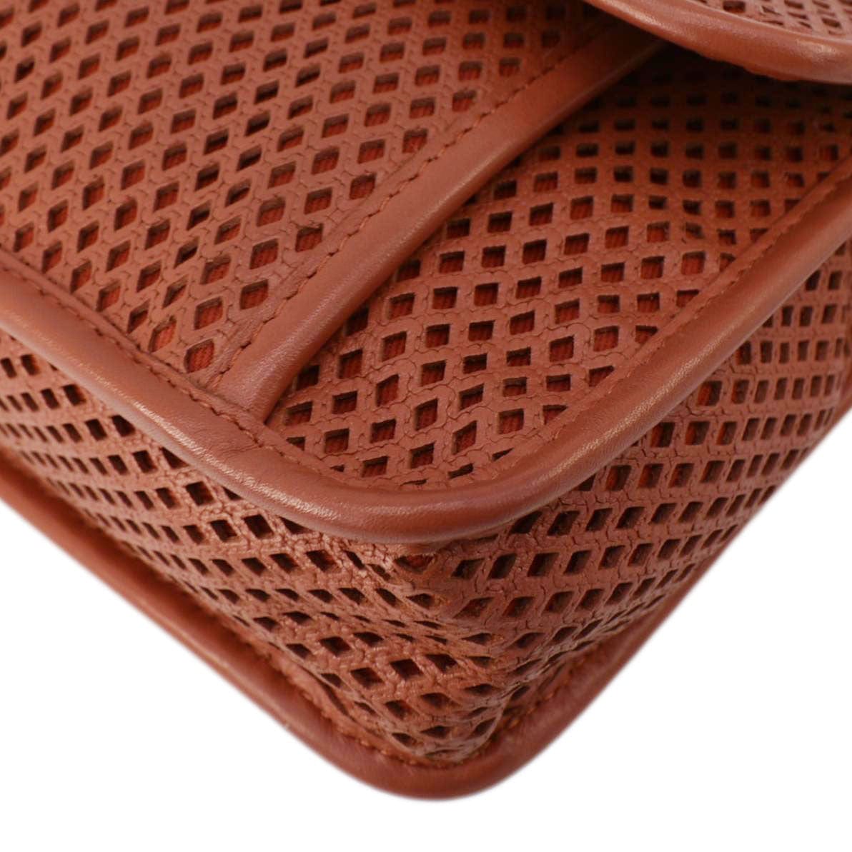 Chanel Up in the Air Classic Flap Perforated Calfskin Shoulder Bag Orange